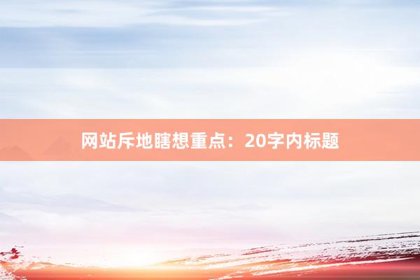 网站斥地瞎想重点：20字内标题