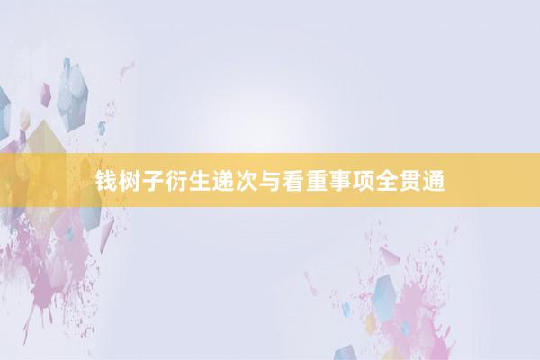 钱树子衍生递次与看重事项全贯通